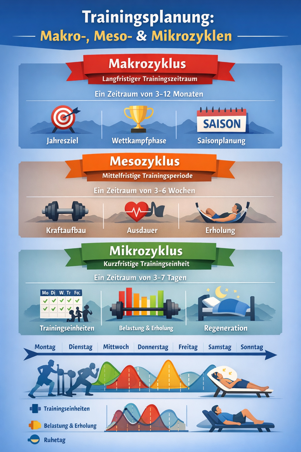 Makro-, Meso- und Mikrozyklen in der Trainingsplanung